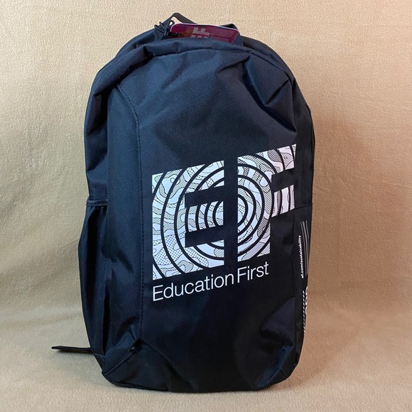 Education First Backpack Lightweight Travel Teacher School Bag EF Logo Black New - Picture 1 of 13